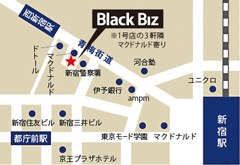ブラックビズ新宿店の地図